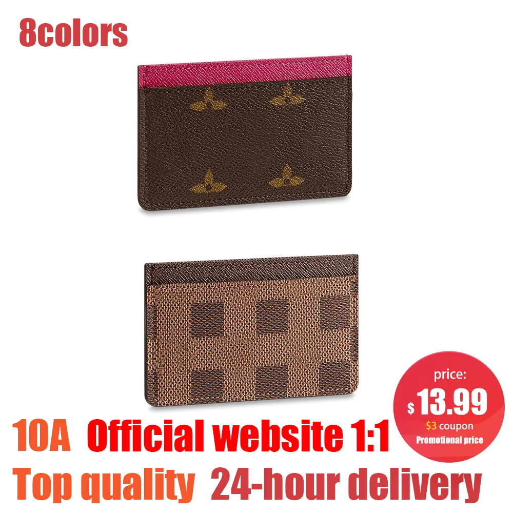 8 Colors 7A Quality M60703 Holders 3 Credit Card Slots Coin Purse Key Wallets Womens Paper Money Leather Mens Cardholder Wallet Organizer