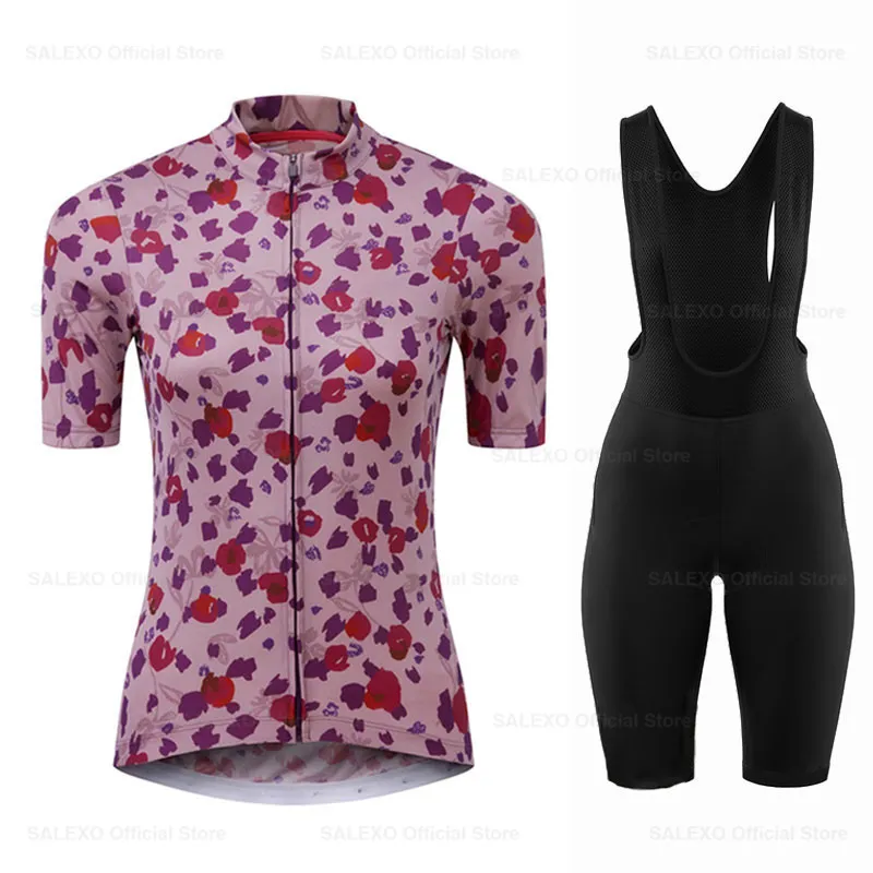 Conjuntos de camisas de ciclismo Conjunto de padrões extravagantes Roupas femininas de verão Camisas de bicicleta de estrada Terno Bicicleta Calção de malha MTB Maillot Culotte 230620