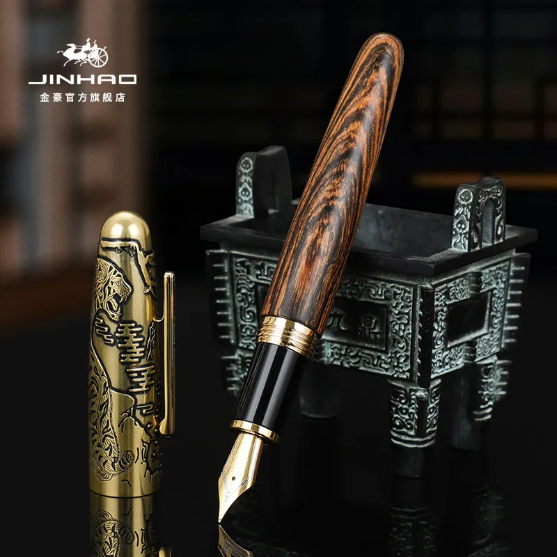 Tiger Pen Ink Wholesale Jinhao 9056 Tiger Embossed Vintage Ink Pens Set With EFFMBent ...