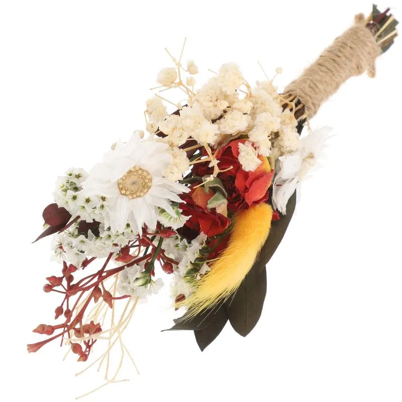 Fiori decorativi Fiori conservati Decorazioni di nozze Cerimonia Vaso essiccato fai da te Bouquet di oggetti di scena naturali