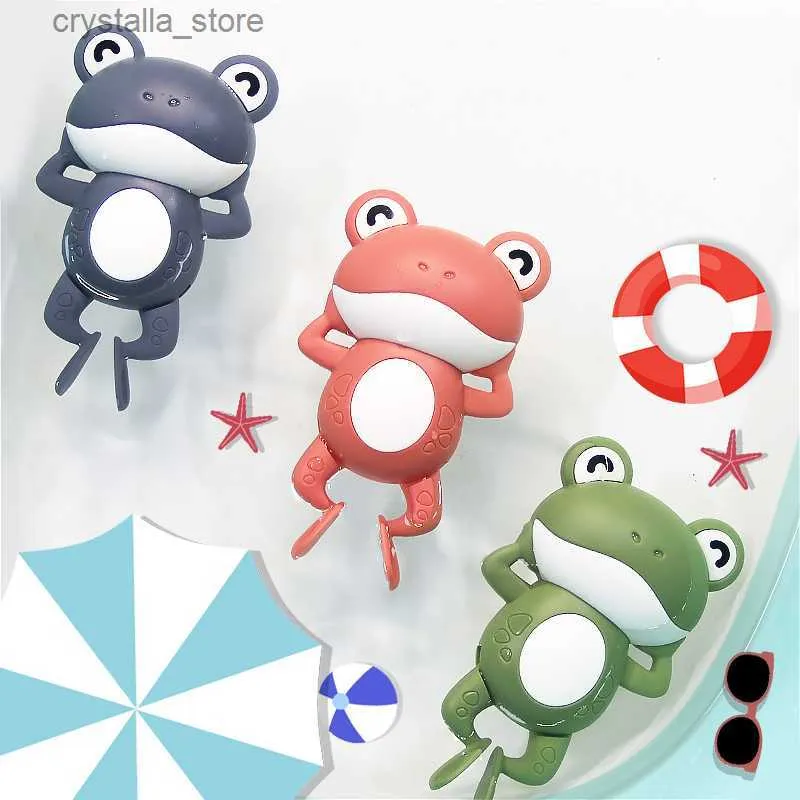 Bath Toys for Children New Baby Bath Swimming Bath Toy Cute Frogs Clockwork Baby Bath Toy Brinquedos Infantil L230518