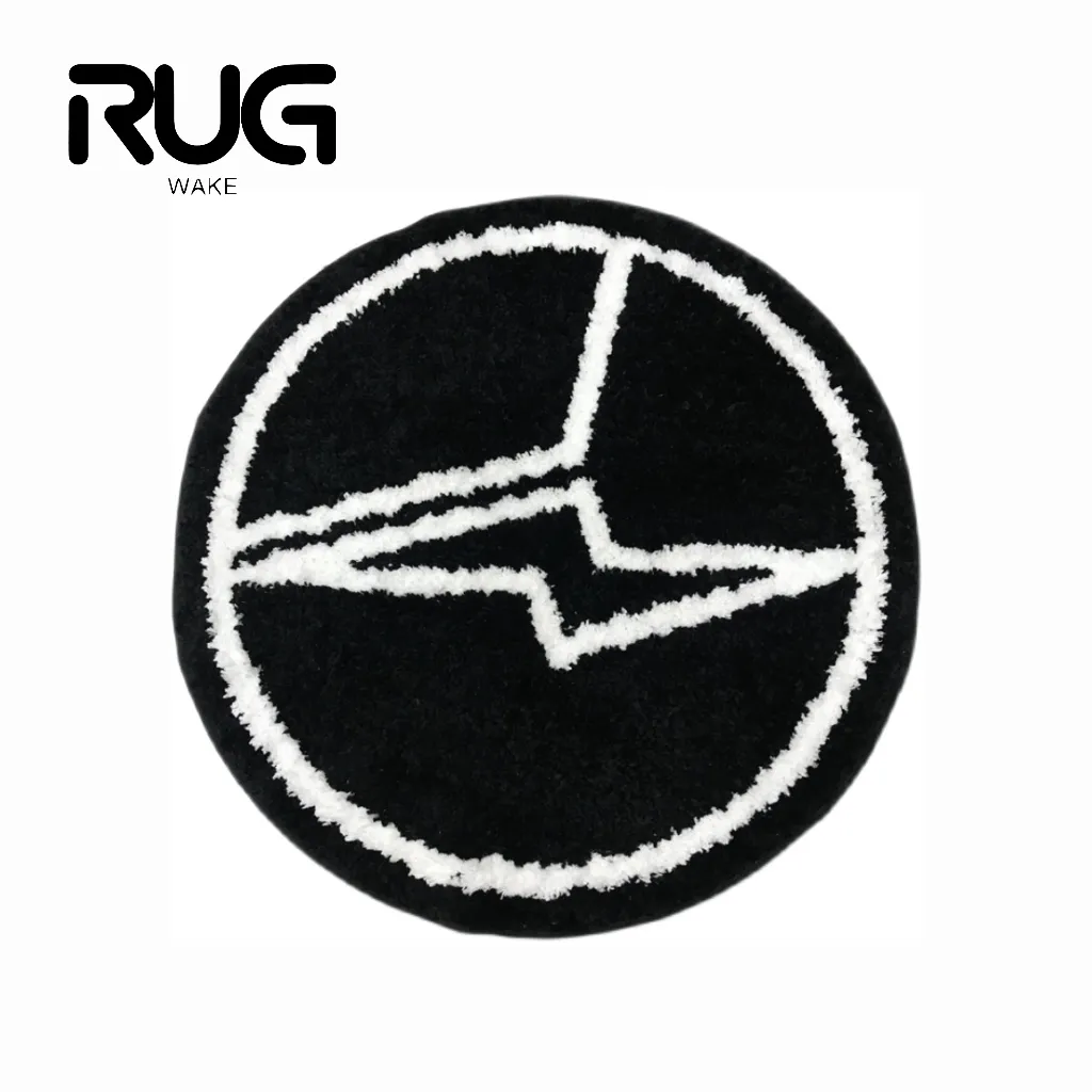 RugWake Tapis de foudre noir Fragment de marque Tapis de sol Salon Tapis Porte Chambre Décoration