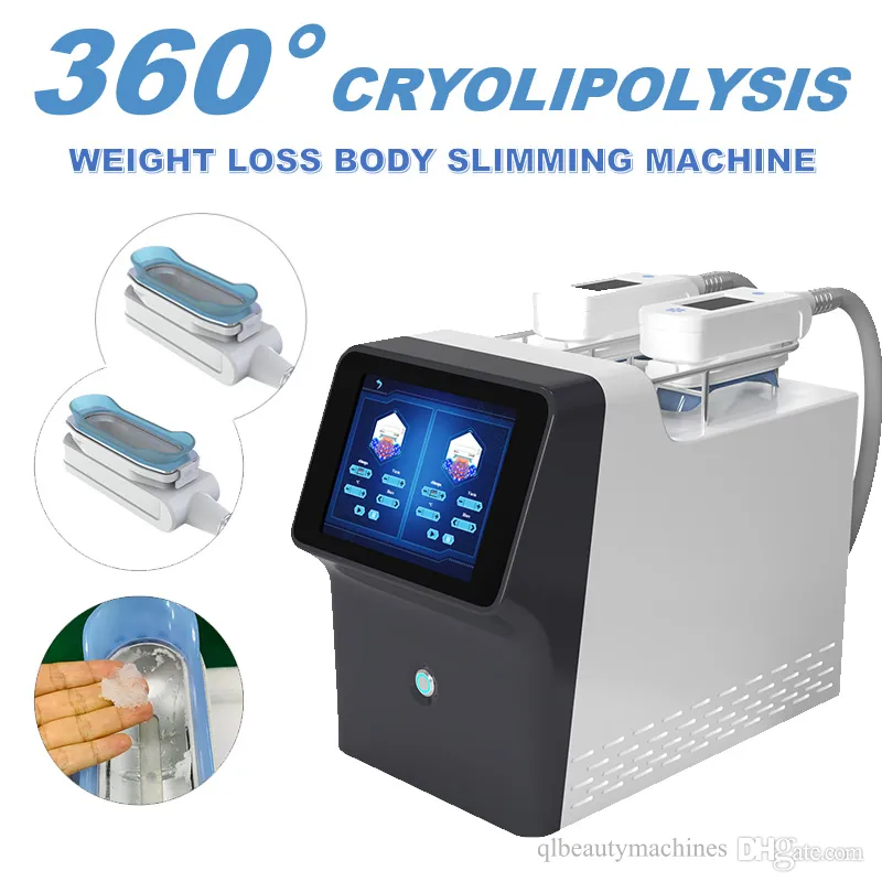 High Tech 360 Degree Cryo Slimming Equipment Vacuum Therapy Fat Freezing Weight Loss Cryolipolysis Body Shaping Beauty Machine with 2 Treatment Handles