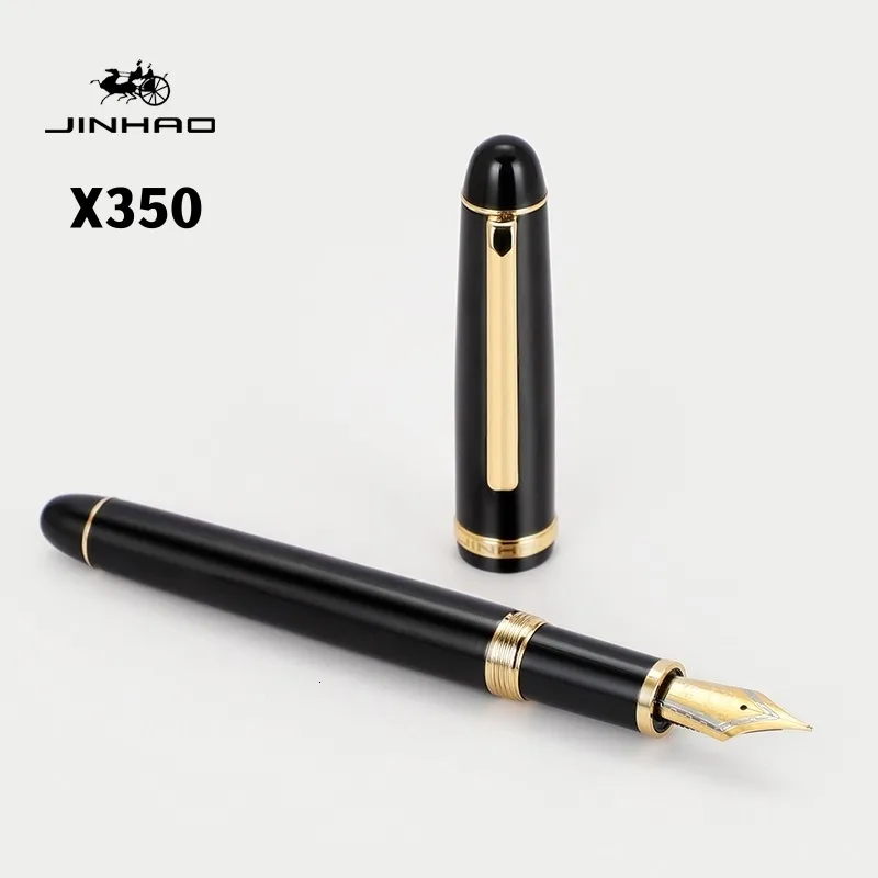 Фонтановые ручки Jinhao x350 Fountain Pen Retro Elegant Barrel Gold Clip Fine Medium Nib для написания фирменной офисной школы A7345 230620