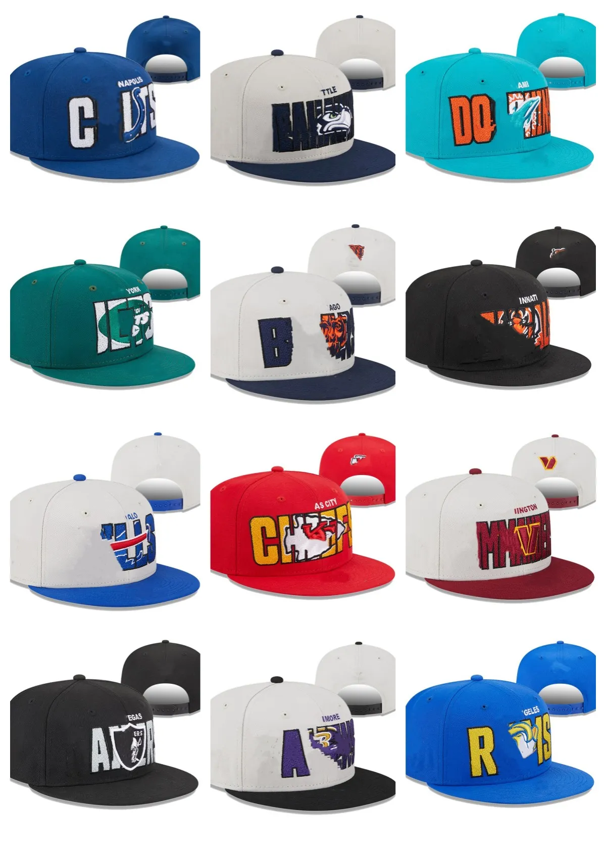 Snapbacks Chapeaux ajustés Balle plate Baskball Chapeau de créateur toutes les équipes Broderie Casquettes de football de basket-ball réglables Casquettes de sport en plein air Casquette en maille avec étiquette originale