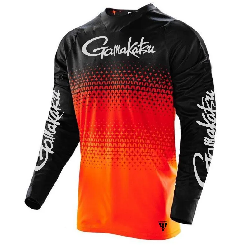 Cycling Shirts Tops Long Sleeve Motocross Downhill Shirt Red Gradient Mountain Bike Mtb Leisure Jersey Top 230620