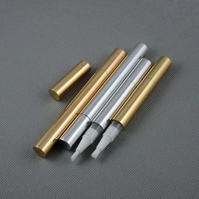 Aluminium Gold Silver 3ml twist up pen empty package teeth whitening pen whitenting gel pen Fast Shipping F2235 Hgmoe