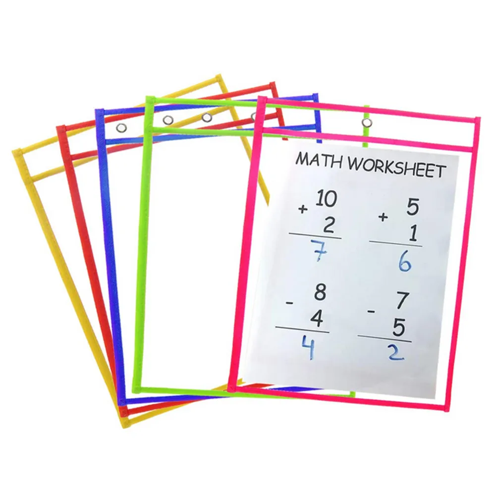 Write Wipe Pockets DHgate.com:Transparent Write & Wipe Reusable Dry Erase Pockets for Shop ...