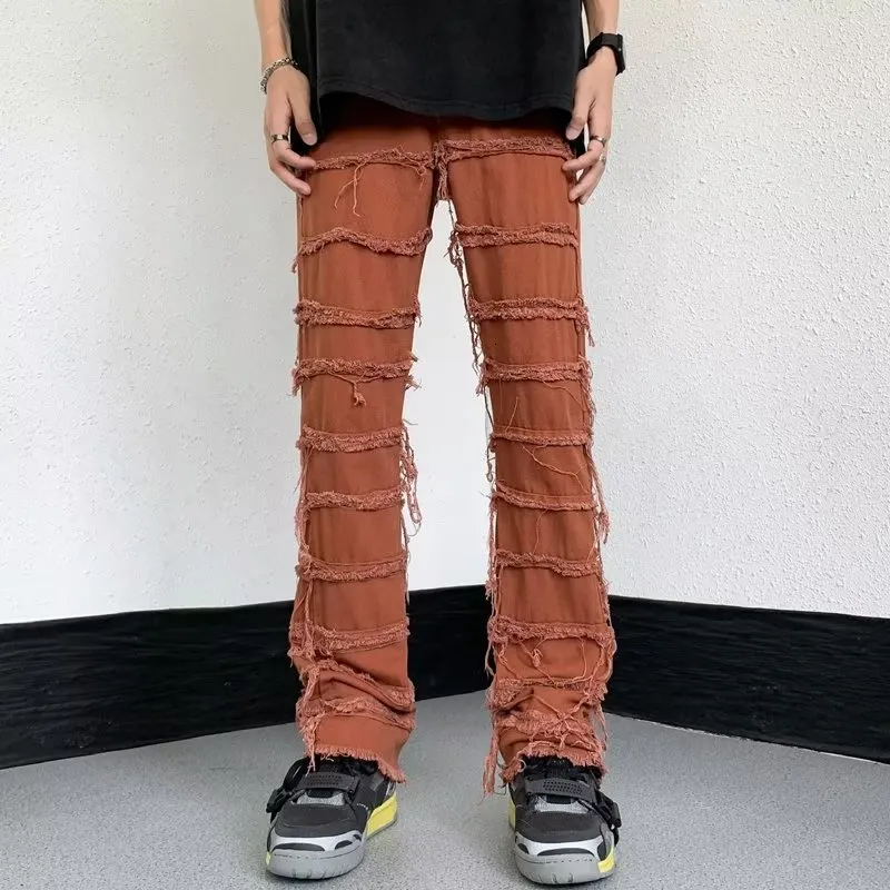 Jeans Masculino Roupas Grunge Y2K Streetwear Stacked Slim Jeans Calças Largas Homens Preto Hip Hop Reto Feminino Calças Longas Pantalon Homme 230620