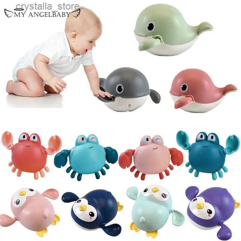 Bébé Bain Jouets Animal Mignon Dessin Animé Tortue Crabe Classique Bébé Eau Jouet Infantile Nager Chaîne Mécanique Jouet Pour Enfant 2020 Date L230518