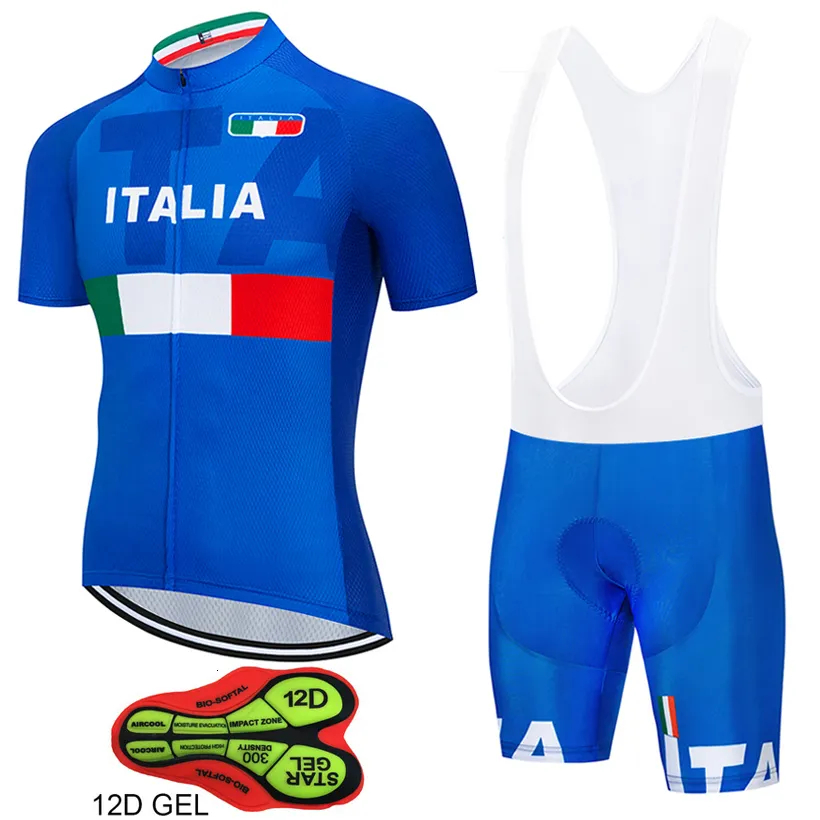 Camisas de ciclismo Tops Tour De Italy 12D GEL Conjunto de camisa de ciclismo Camisa curta Ropa Ciclismo Maillot ITALIA MTB Roupas Roupas de bicicleta 230619