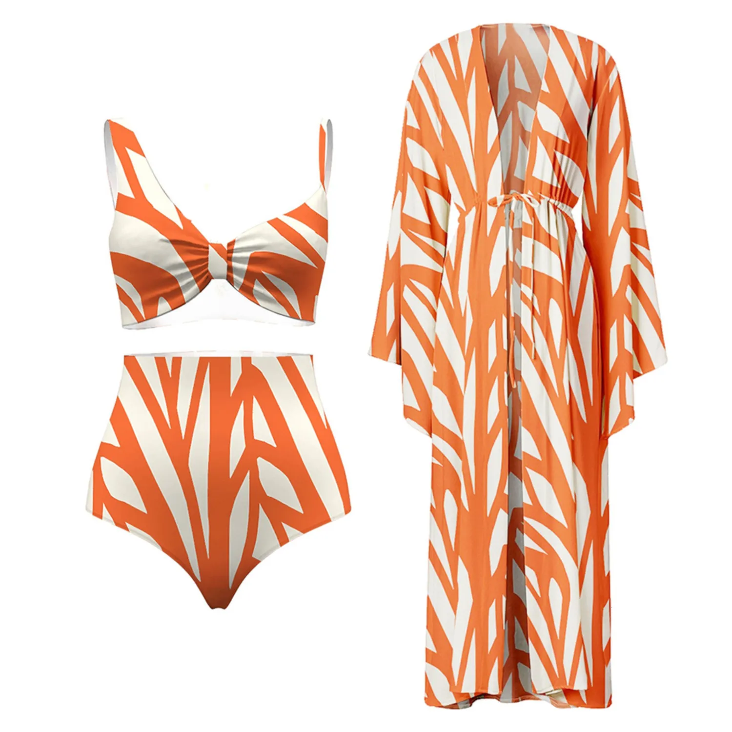 Kobiety w wieku kąpielowym Trzyczęściowe stroje kąpielowe Kobiety ukryć kostium kąpielowy z spódnicą sukienkę na plażę Designer Surf Wear 230620