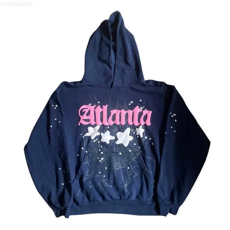 Navy Blue Spider Hoodie 2024: Atlanta Hip Hop Sweatshirt, Unisex