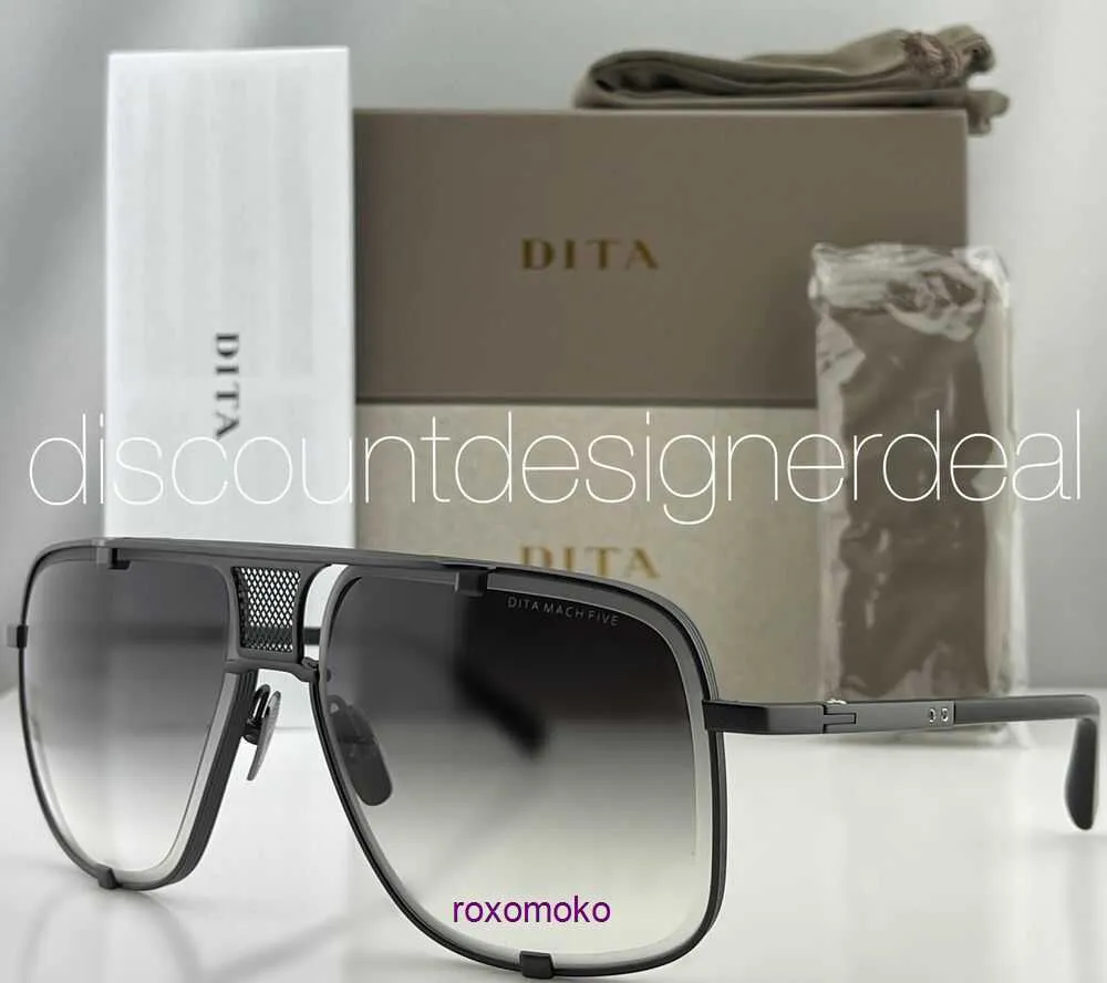 Óculos de sol Dita Top Original por atacado loja online DITA MACH FIVE Óculos de Sol Quadrados DRX 2087 H BLK Preto Fosco Cinza Gradiente Lentes