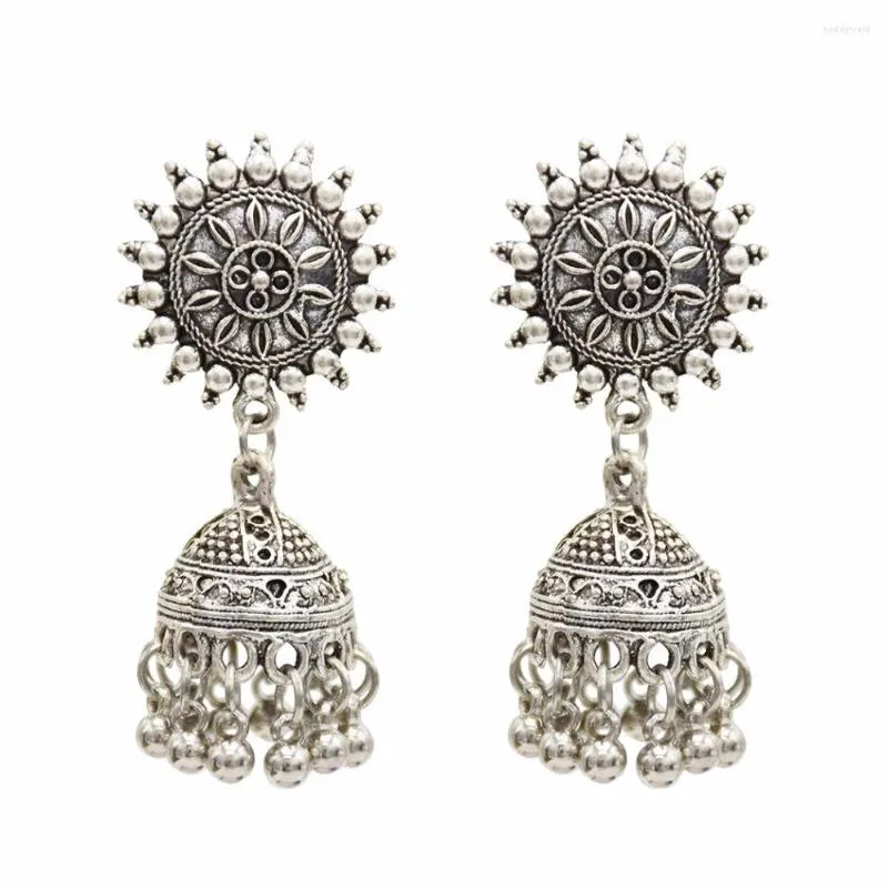 Dangle Earrings 인도 산화 Jhumka jhumki weelgy 여성을위한 긴 술 성명서 귀 아프간 이집트 터키 집시