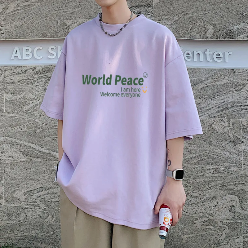 Herren T-Shirts Privathinker Reine Baumwolle Sommer Kurzarm T-shirts Übergroße Brief Grafik Tops Mode Marke Koreanische Kleidung Männlich Tees 230620