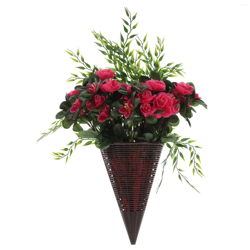 Kwiaty dekoracyjne winorośl róży salonu jedwabny kwiat wisząca dekoracja sztuczna sztuczna kosza plastikowa wieszak kwiatowe zestawy