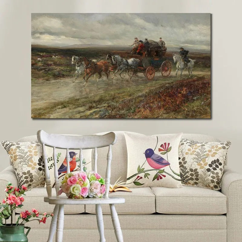 Landsbygdslandskap Canvas Art Welcome Company Heywood Hardy Oil Målning Handgjorda kontor Modern inredning