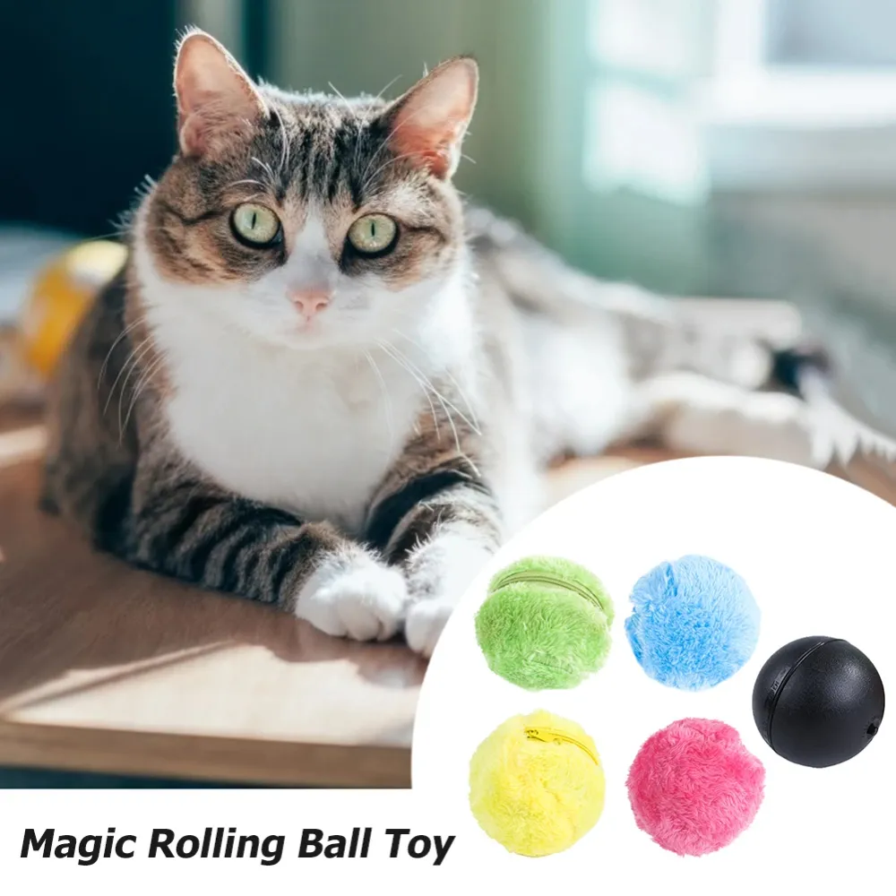 5pcs Magic Roller Ball Toy Activation Automatic Ball Dog Cat Interactive Funny Chew Plush Electric Rolling Ball Pet Dog Cat Toy