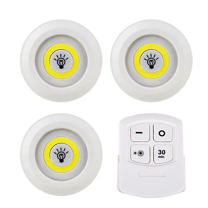 6PCS LEDライトリモートコントロールタッチ機能の夜間光、ワイヤレス、キッチン調整可能なキャビネットライトベッドルーム家具のタイミング30分のラウンド