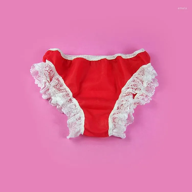 Culotte Sissy Culotte Soyeuse Dentelle Caoutchouc Cool Bikini Slip Sous-Vêtements Sexy Pour Hommes Gay Jockstrap