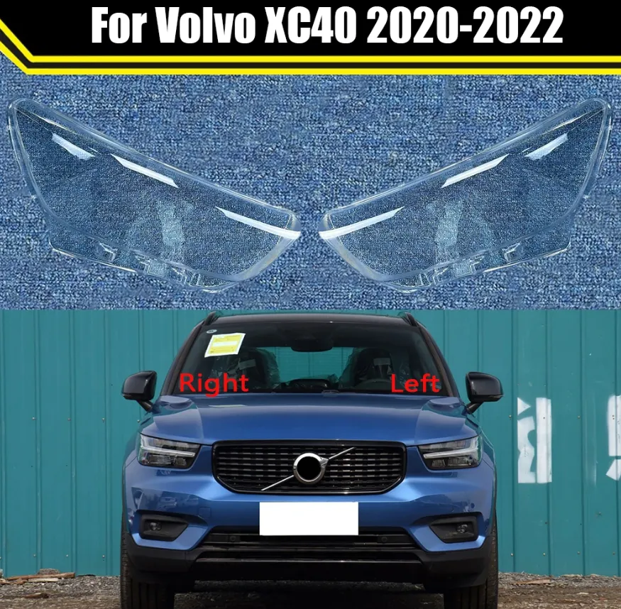 Auto Scheinwerfer Abdeckung Objektiv Glas Schale Vorne Scheinwerfer Transparent Lampenschirm Auto Licht Lampe Fall Für Volvo XC40 2020-2022