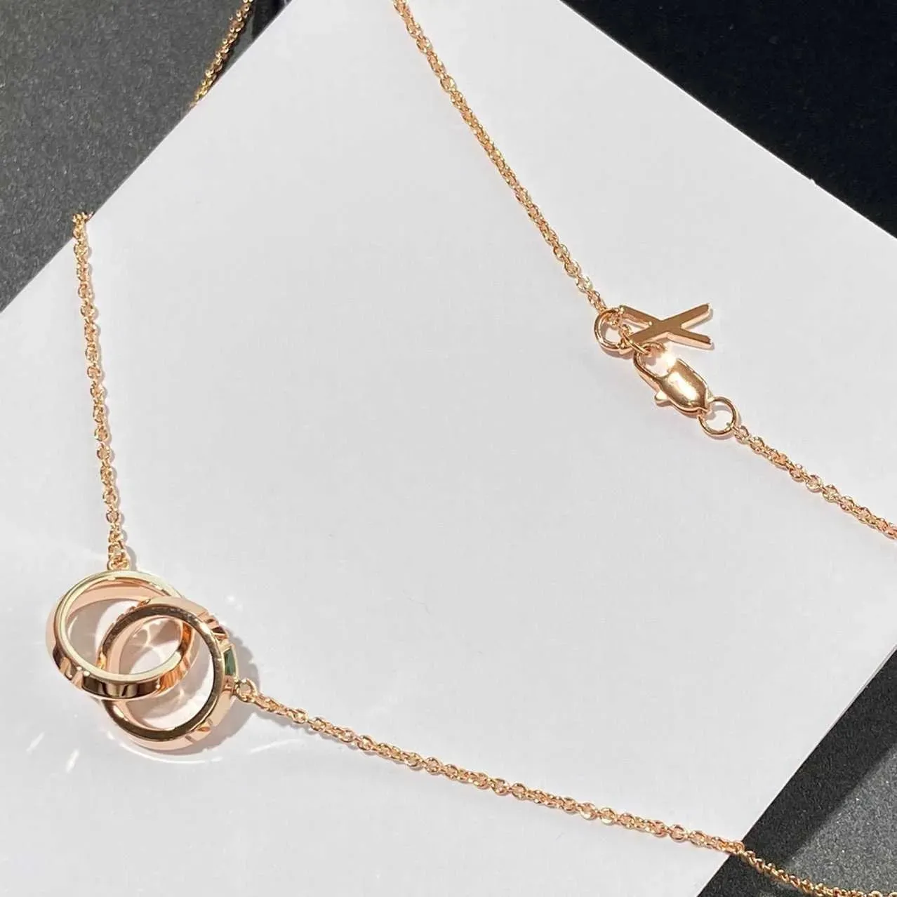 V gold Roman digital necklace high-quality CNC carved 18k rose Atlas X star same Tiffy clavicle chain