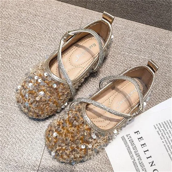 Outdoor Children's Athletic Shoes Rhinestone paillette Girls Sandals Designer Kids Casual Sneakers Toddler Baby Footwear Princess Party Dress Shoes