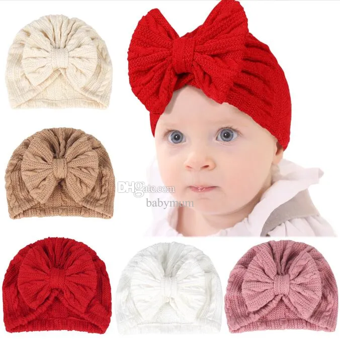 Peuter Pasgeboren Baby Strik Hoeden Grote Bogen Hoofd Wrap Caps Bloemen Tulband Hoofdband Baby Headwrap Mutsen Kids Gilrs Haarband Oorbeschermers Cap