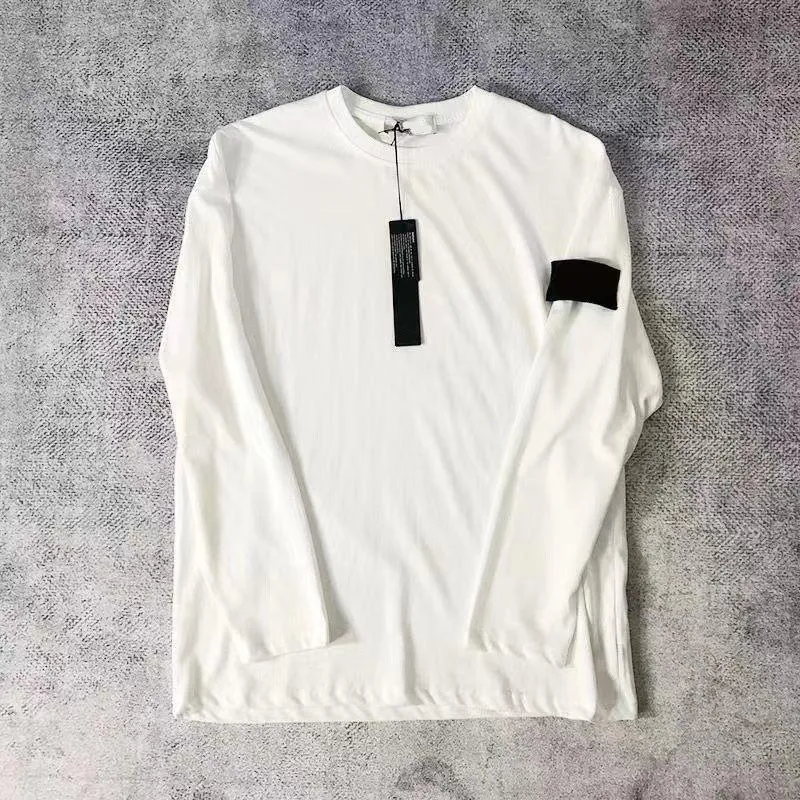 Homens camisetas Manga comprida 100% algodão camisetas de boa qualidade primavera outono em torno do pescoço de manga comprida moletom streetwear causal roupas masculinas