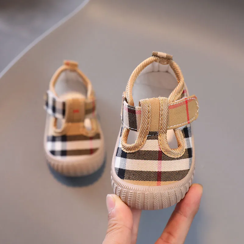 Zapatos de lona para niños zapatos a cuadros zapatos de bebé sin deslizamiento para niños suaves para niñas zapatillas casuales primavera y otoño