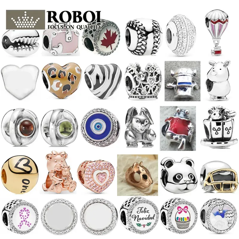 925 sterling silver charms for pandora jewelry beads Rabbits and Heart-shaped Bead Show Charm