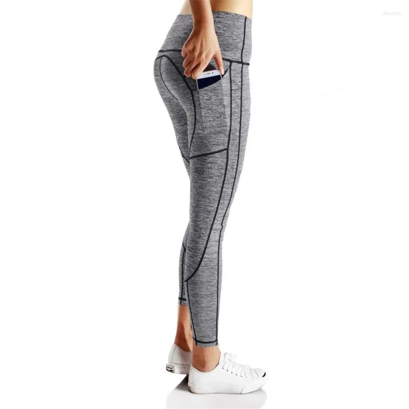 Pantaloni attivi Donna Lycra Yoga Leggings sportivi Vita alta Asciugatura rapida Abbigliamento da palestra Running Collant da allenamento Slim Fitness