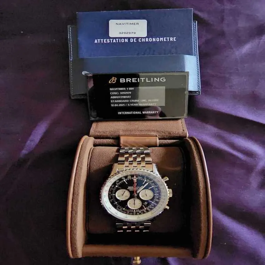 Designer Breit tittar på High Quatliy 95Te Montre Prx Tank Uhr Automatisk Phnew Navitimer Black Face In Original Box AB0127211B1A1 Reloj Humbre