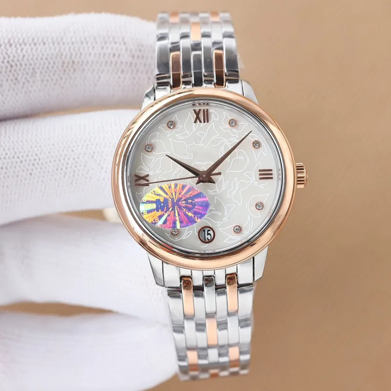 5A högkvalitativ alla rostfritt stål damer tittar på 32mm mks difei Classic Women Series Quartz Waterproof Watch Luxury Gifts 116