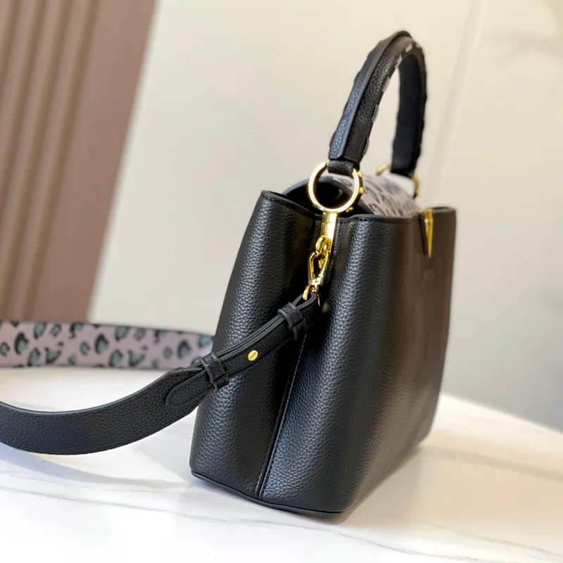 M58575 White Leopard Pattern Totes Bag Women Designer Capucines Handbag Purse Cowhide Shoulder Crossbody Bags Genuine Leather Removable Strap Fashion Hardware From 67 45 DHgate
