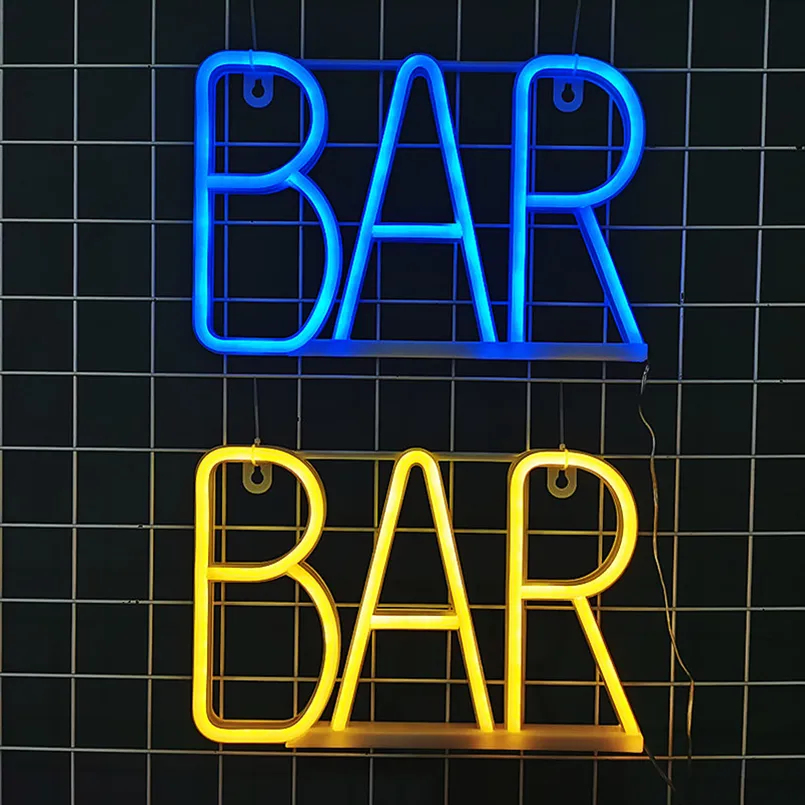 LED BAR luce al neon segno lettera barra luminosa atmosfera appesa a parete finestra decorazione natalizia luce notturna alimentata a batteria USB