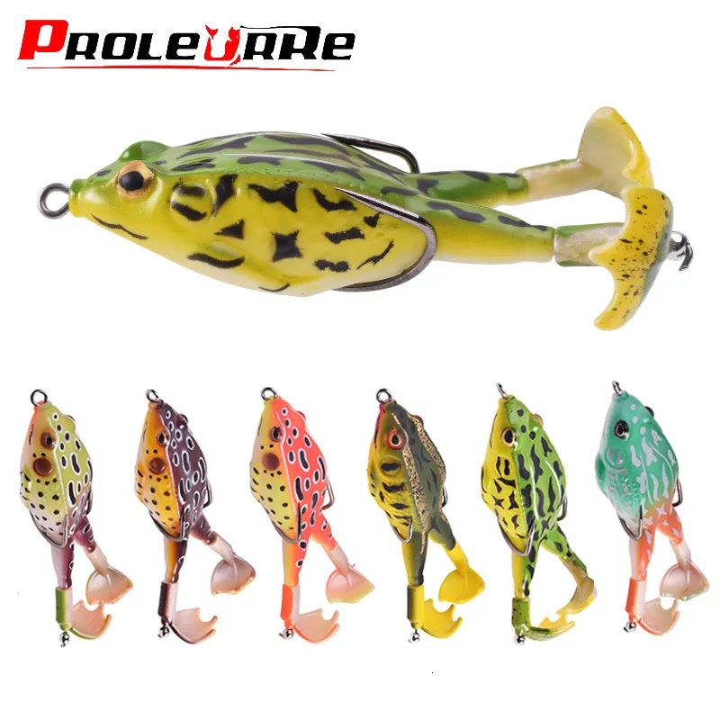 Ami da pesca Proleurre Doppia elica Frog Lure Esche morbide in silicone 9cm Topwater Wobblers Esca artificiale per Bass Catfish Tackle 230620