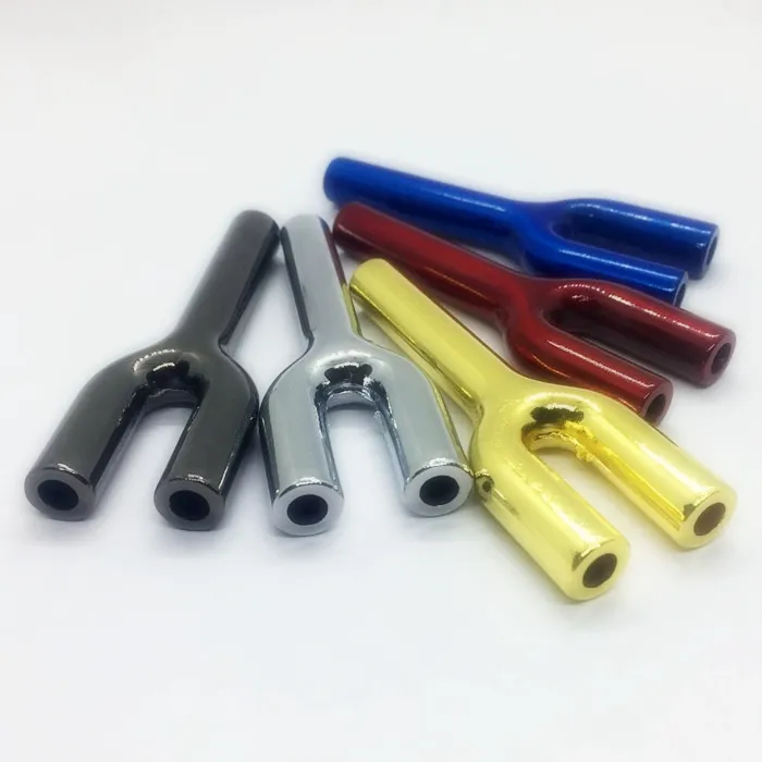 New Style Smoking Snuff Snorter Sniffer Snuffer Pipes Colorful Zinc Alloy Y Shape Herb Tobacco Preroll Rolling Roller Cigarette Cigar Holder Tips Filter Mouthpiece