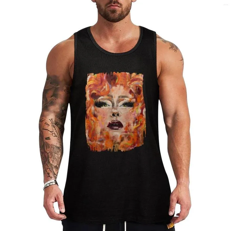 Men's Tank Tops Jizzelle Distressed Oil Painting Top Men's Summer Vest Vests For Men