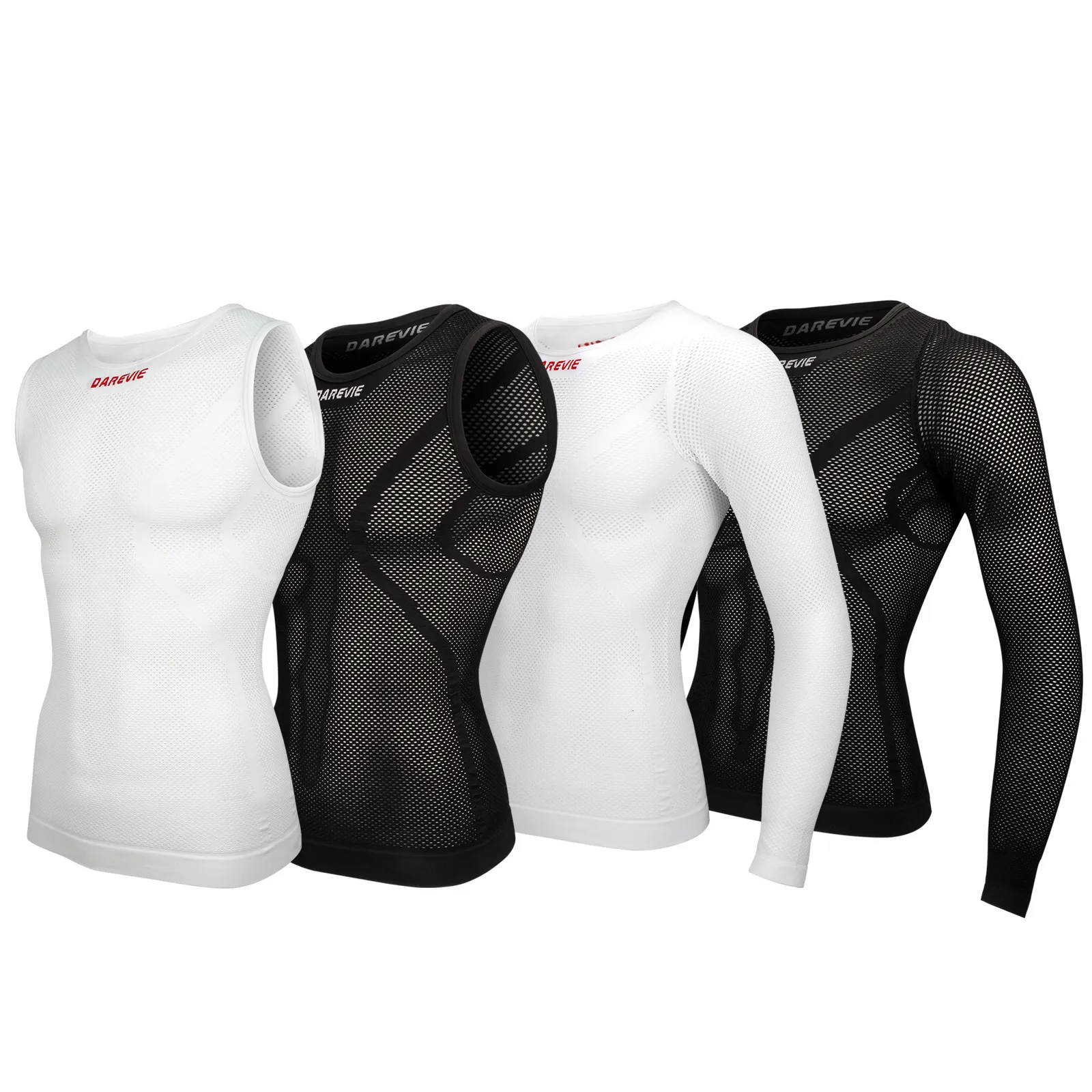 Cykelskjorta toppar Darevie Jersey sömlös kompression tätt herrar andas med hög elastisk västmankläder 230620