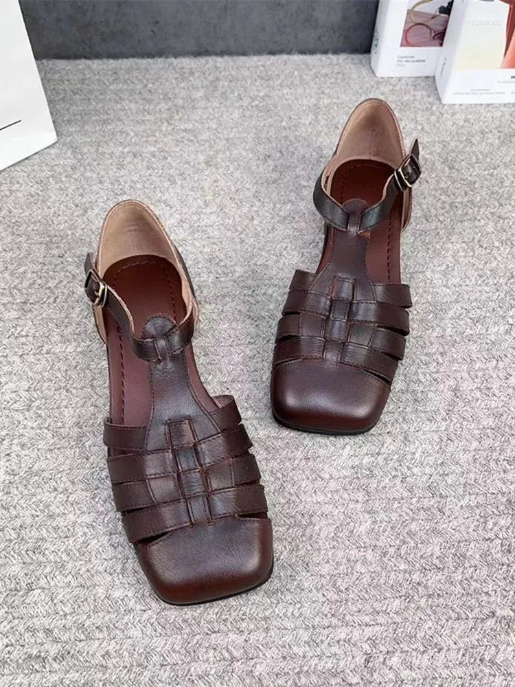 Sandalen Birkuir Original gewebte Frauen geschlossene Zehe Luxus Webart Sommer elegante Schuhe echtes Leder niedriger Absatz