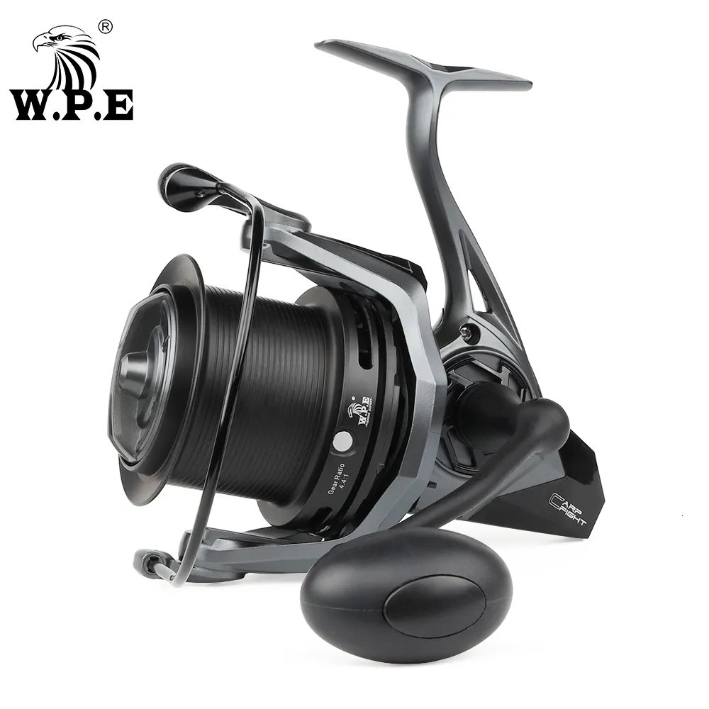 Bolek przynęty W.P.e Fight Carp 9000 Spinning Fishing Reel Eque Współczynnik 4,4 1 Łożyska kulkowe 91 Pełna metalowa linia szpuli sprzęt do koła rybackiego PESCA 230619