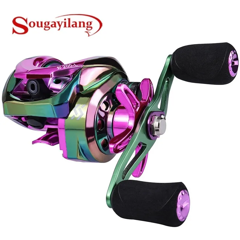 Baitcasting Reels Sougayilang Colorful Baitcasting Reel 7.2 1 Gear Ratio 121BB Max Drag 8kg Magnetic Brake System Fresh Saltwater Fishing ReeL 230619