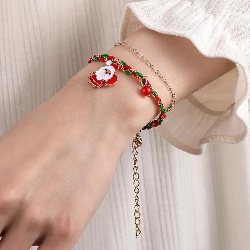 Charm-Armbänder, kreativ, niedliches Design, Weihnachtsarmband, Weihnachtsmann-Form, für Frauen und Mädchen, koreanischer süßer Schmuck, Weihnachtsgeschenke