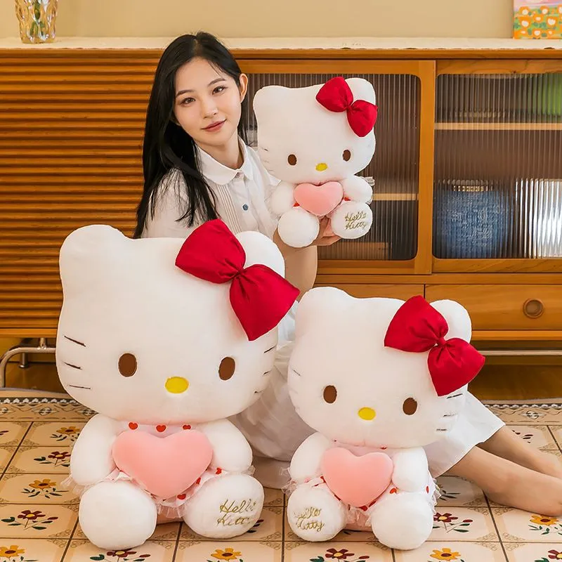 Wholesale Cute cat love flower skirt sitting bow plush toys Sofa Throw pillows birthday gifts room decor