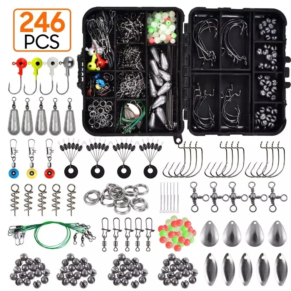 Baits Lures box Fishing Tackles Box Accessories Kit Set With Hooks