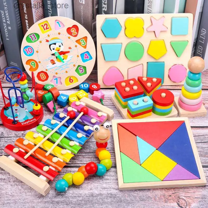 Giocattoli educativi in legno Montessori Giochi per lo sviluppo del bambino Chid Puzzle in legno per bambini Apprendimento precoce Giocattoli per bambini Regali per bambini L230518