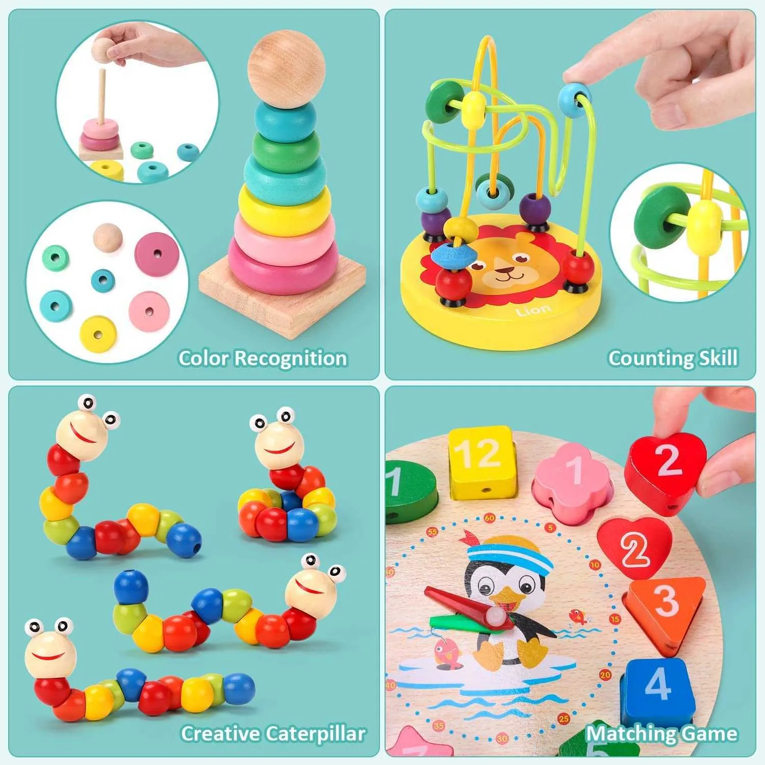Juegos de madera para niños de 2 a 3 años clearance