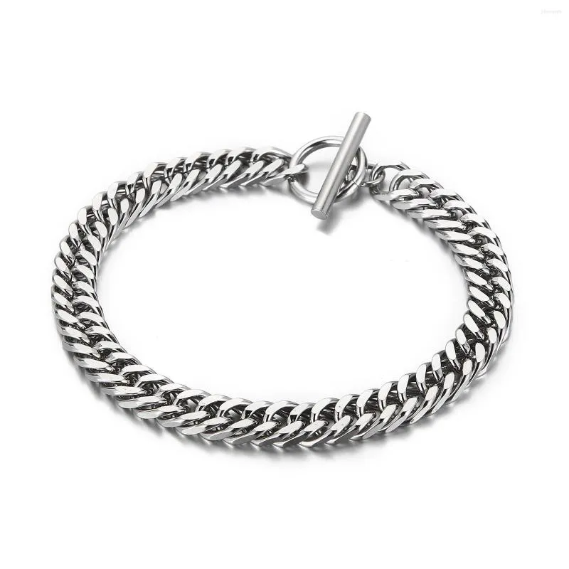 Lien Bracelets 7mm Largeur Bracelet En Acier Inoxydable Inséparable Simple Cubain Pour Hommes Et Femmes Chaîne Bijoux